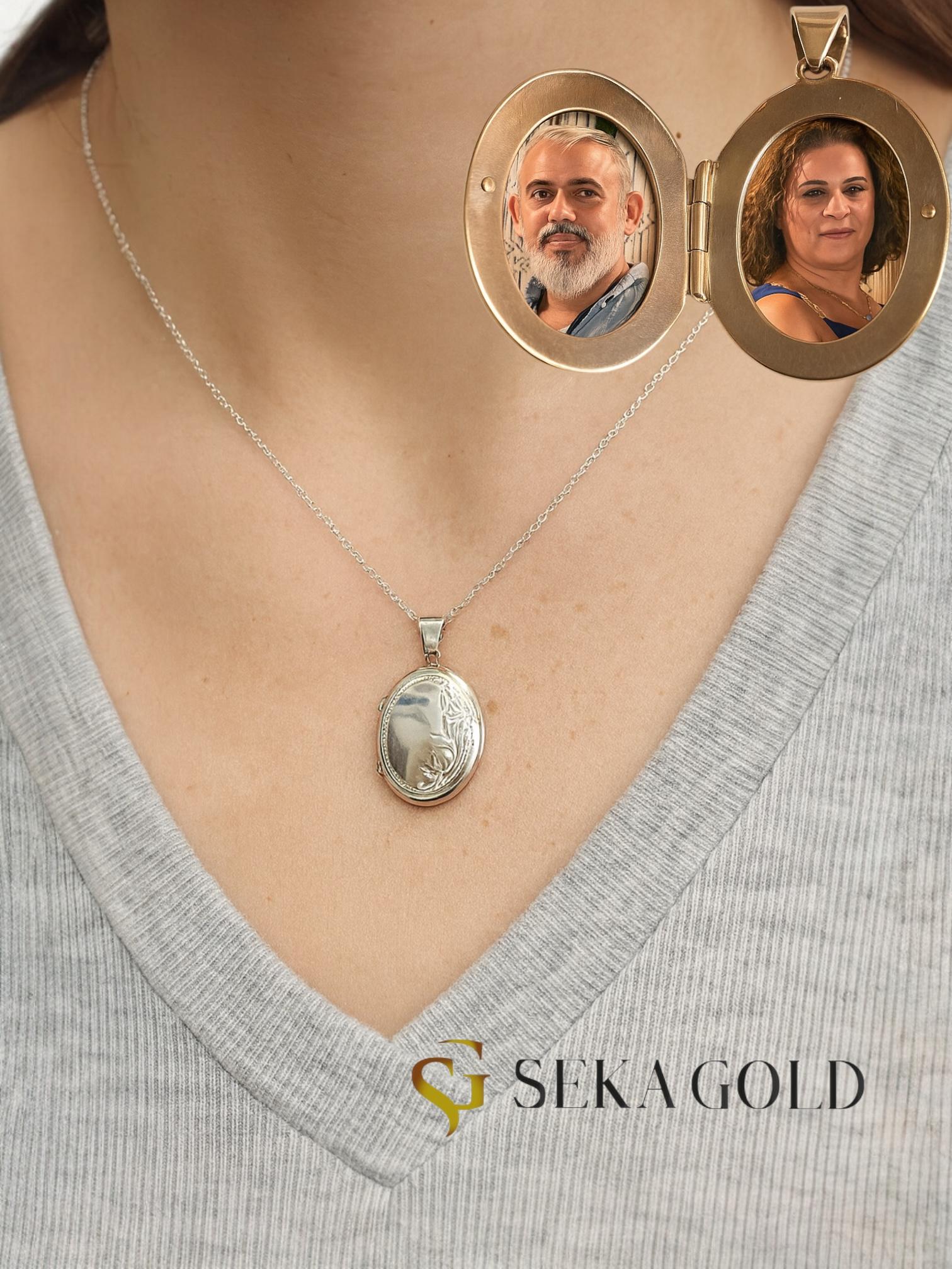 Oval Resim Baskı Kolye – 925 Ayar Gümüş