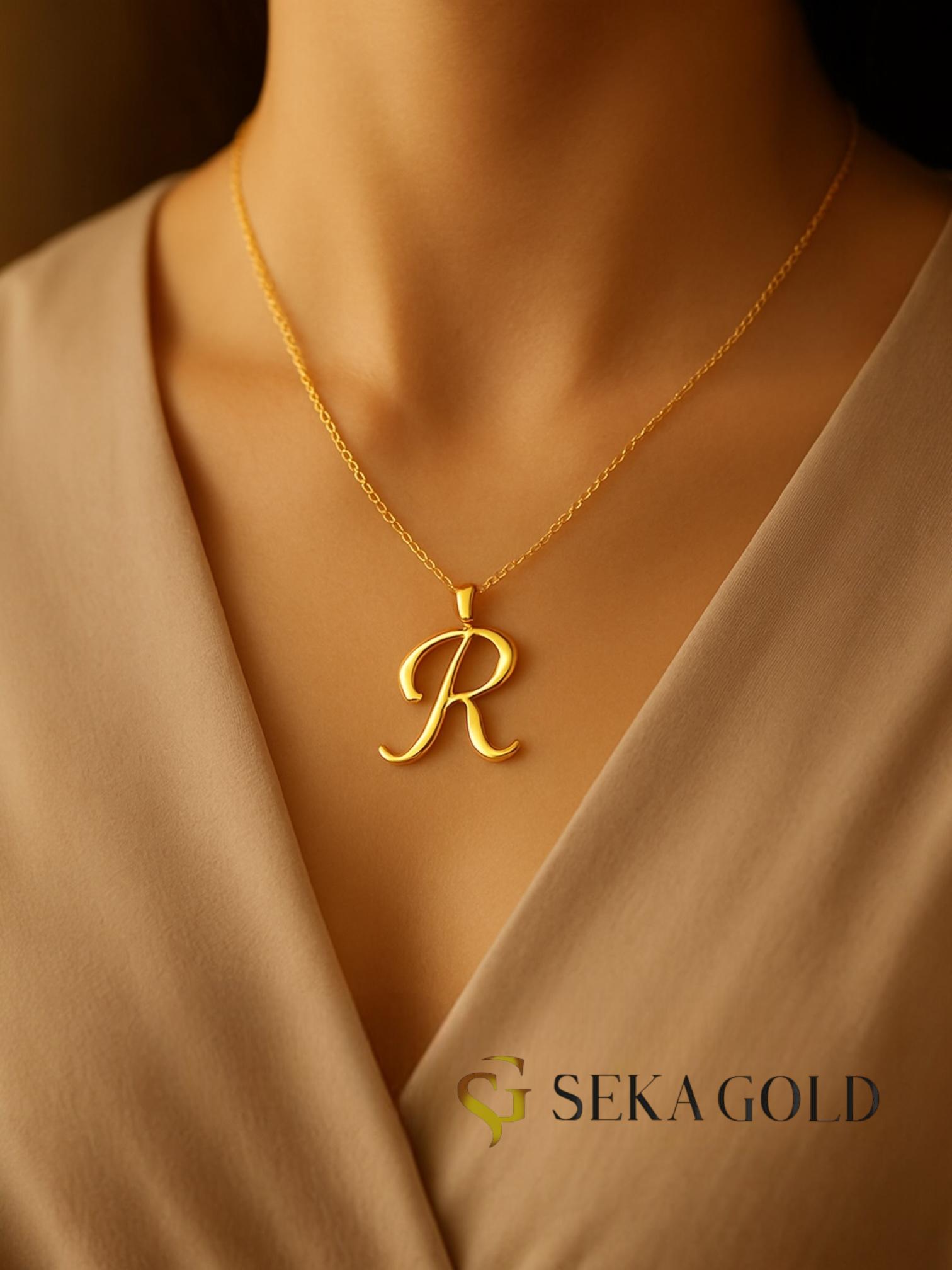 R Harfi Kolye – 925 Ayar Gümüş